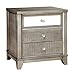 Furniture of America Nilean Contemporary Nightstand, Silver