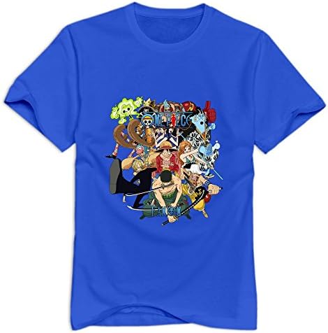 Yisw Men's One Piece Luffy Big Fist T-Shirt XXL RoyalBlue Unique Cool Tees Shirt