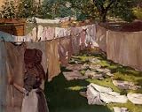 A4 10x8 Gloss Glossy Art Photo PrintChase William Merritt Wash Day A Back Yark Reminiscence of Brooklyn.jpg