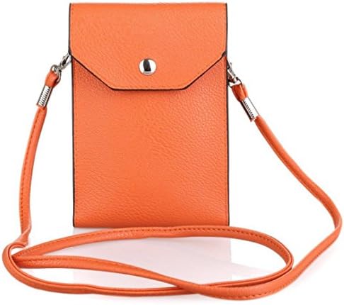 Kiwuu Multipurpose Classic Style Luxury Soft Pu Leather Case Pouch/cross Body Bag with Strap Fit for All Kinds of Phones Size Within 5.5"(orange 3)