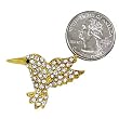 Gold Tone Clear Crystal Bird Brooch Pin