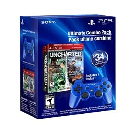PS3 Uncharted 1 and 2 Dual Pack DualShock 3 - Blue