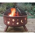 Landmann - 28345 - Big Sky Stars & Moon Outdoor Decorator Fire Pit Bowl - Black - 29 in.