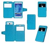 【全5色】IVSO®オリジナルUPQ Phone A01（4.5-4.8インチ） ケース 上質PUレザーケース 超薄型 最軽量 さらさらタイプ スマートフォンケース ワイヤー雨のシリーズ - UPQ Phone A01（4.5-4.8インチ ） 適用 (ブルー)