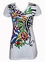 Melis T-Shirt Longshirt/Minikleid KISS 5234 mit Glitzer Print weiß