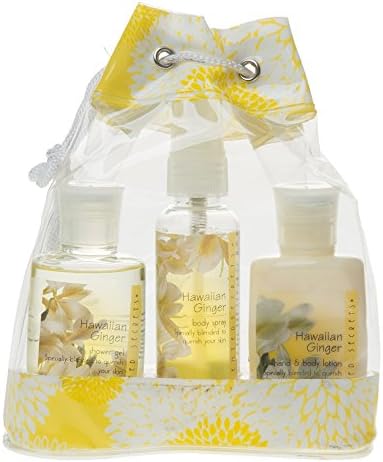 Scented Secrets Premium Travel Set Bath Gift Set, Hawaiian Ginger, 6-Piece