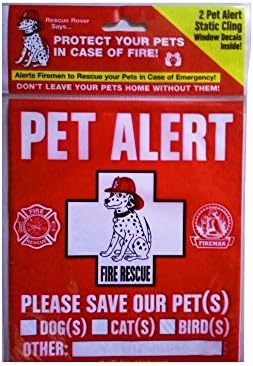 Large Pet Safety Alert 2 Count Static Cling Window Decal for Pets