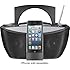 Insignia Portable CD / MP3 / USB Player Lightning iPhone / iPod Boombox Stereo Speaker Dock with FM Radio (Black / Silver)
