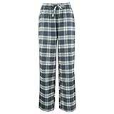 Women's Flannel Pajama Sleepwear Lounge Pants Green Plaid