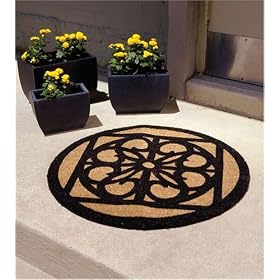 Ironwork Motif Round Coir Mat