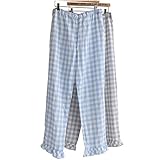 (マーシェル) Marshel 妊婦 マタニティ パジャマ お洒落 綿 ギンガムチェック ブルー Mサイズ 【パンツのみ】