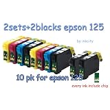 Buy 10 Pk Ink T1251-t1254 Non Oem Ink Cartridges for Epson Stylus Nx125 127 130 420...