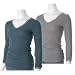 linQ Silk Trim Juniors Waffle-Knit Thermal Top