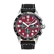 Victorinox Swiss Army Men's 24785.1000 Airboss Mach 6 Black Leather Automatic Chronograph Red Dial Watch