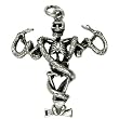 Skeleton Caduceus - Sterling Silver Pendant Necklace
