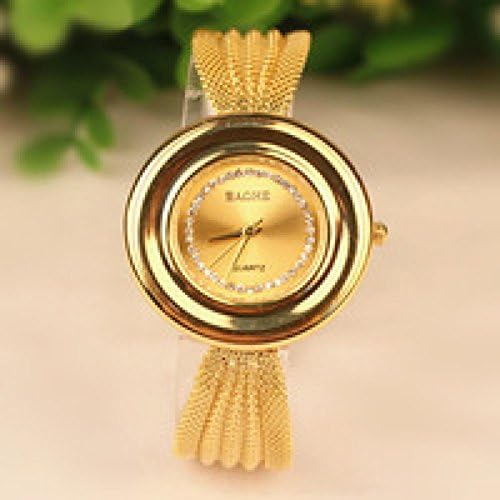 SunShine Day Hot Sale Golden Bracelet Bangle Watch Women Luxury Wristwatch Artificial Diamond Set Dress Watch Crystal Casual Wristwatch Clock
