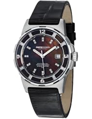 MomoDesign Pilot Diamonds Ladies Black Leather Strap Watch MD093-E-01BK-LS