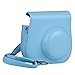 Katia Vintage Pu Leather Bag for Fujifilm Mini 9/8+/ 8 with Shoulder Strap and Pocket (Blue E)