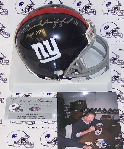 Frank Gifford Hand Signed New York Giants Mini Helmet