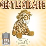 Cloud b Gentle Giraffe Sound Machine w/ Four Soothing Sounds (7373-ZZ) + NiMH AA Rechargeable Batteries and Charger DavisMAX Bundle