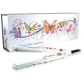 Le Angelique Turbo White Butterfly Ceramic Tourmaline Hair Straightener / Flat Iron