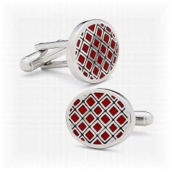 Black and Red Quilted Cufflinks