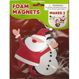Christmas Foam Magnets Craft Kit - Santa, Snowman, Penguin (set of 3)