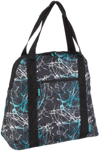 PUMA Handtasche Core Lite Shopper, black-viridian green-splash graphic, 069195 01 Preisvergleich