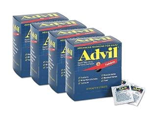 Advil Tablets Pain Reliever Refill, 50 Two-Packs per Box(Pack of 4)