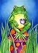 Morning Joe Coffee Frog Original Art Painting LIMITED Print ACEO 2.5 x 3.5 Card SIGNED by TRACEY