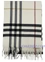 Burberry Giant Check Cashmere Ivory Woven Mufflers Scarf 3201309