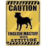 New Caution : English Mastiff With Attitude Parking Sign Dog