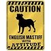 New  Caution : English Mastiff With Attitude  Parking Sign Dog