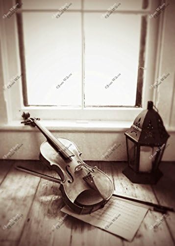 The Conservatory Window to Music Violin Bow and Lantern Still Life Sepia Tone Original Fine Art Photography Wall Art Photo Print