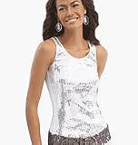Avon Silver Sequin Tank Top in Misses