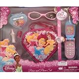 Disney Princess Purse and Phone Set. Includes Purse. Play Phone. Play Eye Shadow Compact. Play Lipstick and Play Sunglasses