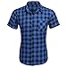 Coofandy Men's Short Sleeve Turn Down Collar Casual Plaid Shirt