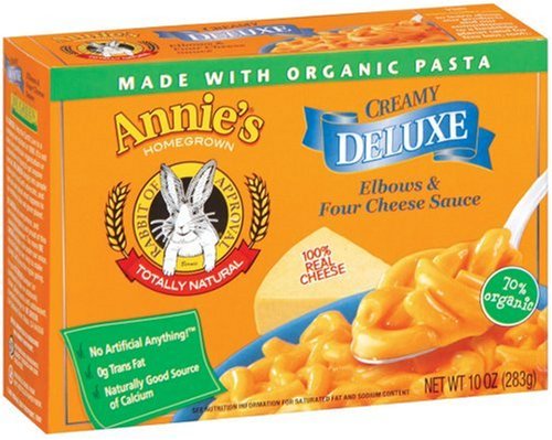 Annie's Homegrown Creamy Deluxe Elbows & Four Cheese Sauce, 10-Ounce Boxes (Pack of 12)