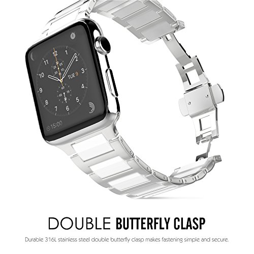 Smart Watch Apple Bands Replacements Stainless Steel Ceramics White 2