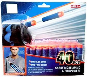 zecongtoys Bullet Belt & Bullet , 40 Pcs Foam Bullets And Darts With Strap