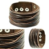Produkt-Bild: SilberDream Lederarmband braun Herren Leder Armband Echtleder LA2249B