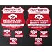 2 Red House Alarm Security Signs & 6 House Alarm STATIC CLING Decals Shield Design