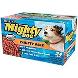 Mighty Dog Boss Dog Dinners Variety Pack ((Beef,Chicken and Smoked Bacon Combo, and Lamb and Rice), 5.5-Ounce Cans (Pack of 24)