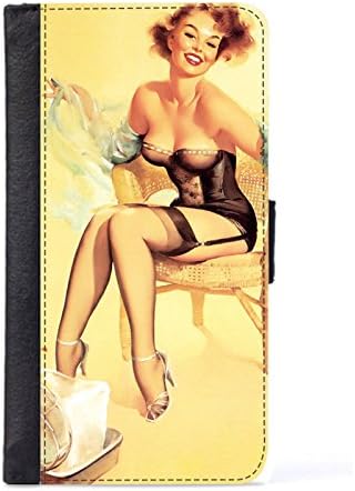 Case Fun Samsung Galaxy Note 3 (N9000) Faux Leather Wallet Case - Cooling Off Pin Up Girl