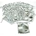 48 Pouches Silver Gift Bags Drawstring Jewelry Favor 3" 48 Pouches Silver Gift Bags Drawstring Jewelry Favor 3"