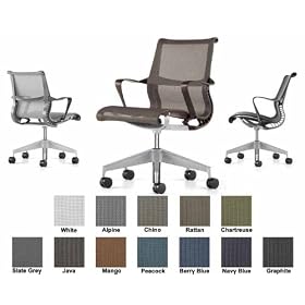 Herman Miller Setu Chair Home Office Desk Task Chair 5 star base with ribbon arms -...
