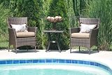 3-Piece Lantana All Weather Wicker Patio Furniture Set with Cushions