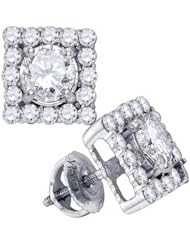 0.87ctw Diamond Halo Stud Earrings