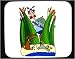 Decorated Mouse Pad with crying, dog, bird, hunter, hiding