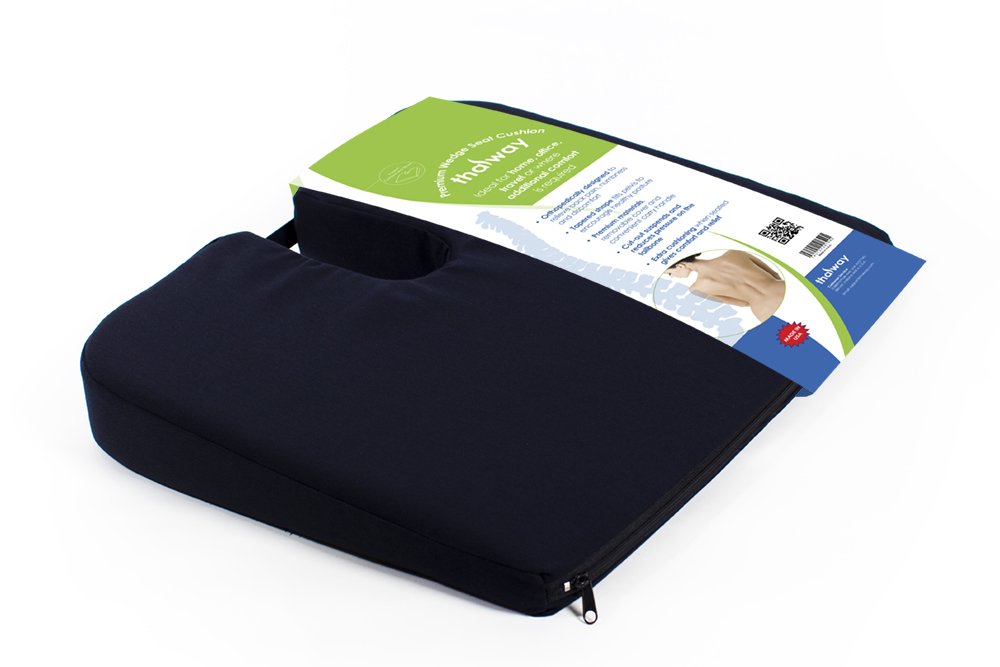 Thalway Wedge Seat Cushion for Sciatica Coccyx Hip and Lower Back Pain